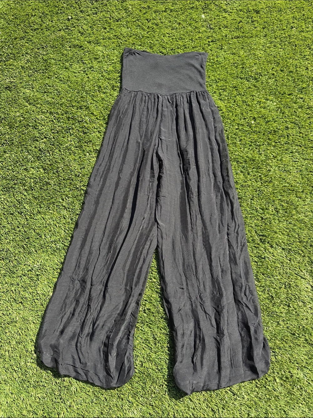 NWT- Crinkle Silk Palazzo Pants - lined